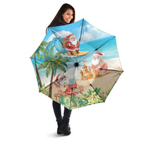 Tropical Christmas Funny Santa Umbrella Beach Vacation