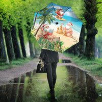 Tropical Christmas Funny Santa Umbrella Beach Vacation
