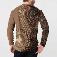Papua New Guinea Oro Tapa Motif Button Sweatshirt Classic