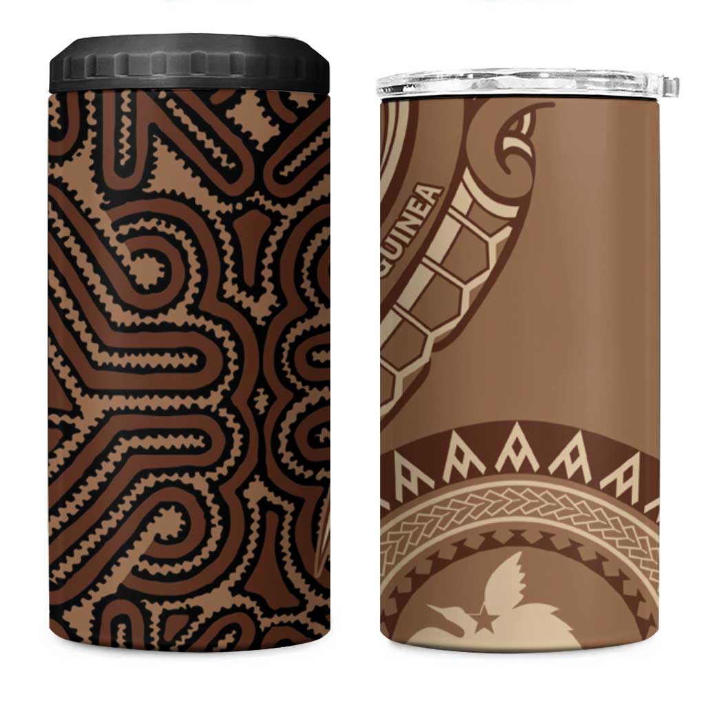 Papua New Guinea Oro Tapa Motif 4 in 1 Can Cooler Tumbler Classic