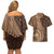 Papua New Guinea Oro Tapa Motif Couples Matching Off Shoulder Short Dress and Hawaiian Shirt Classic