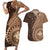 Papua New Guinea Oro Tapa Motif Couples Matching Short Sleeve Bodycon Dress and Hawaiian Shirt Classic