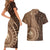 Papua New Guinea Oro Tapa Motif Couples Matching Short Sleeve Bodycon Dress and Hawaiian Shirt Classic