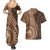 Papua New Guinea Oro Tapa Motif Couples Matching Summer Maxi Dress and Hawaiian Shirt Classic