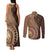 Papua New Guinea Oro Tapa Motif Couples Matching Tank Maxi Dress and Long Sleeve Button Shirt Classic