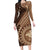 Papua New Guinea Oro Tapa Motif Family Matching Long Sleeve Bodycon Dress and Hawaiian Shirt Classic