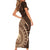 Papua New Guinea Oro Tapa Motif Short Sleeve Bodycon Dress Classic