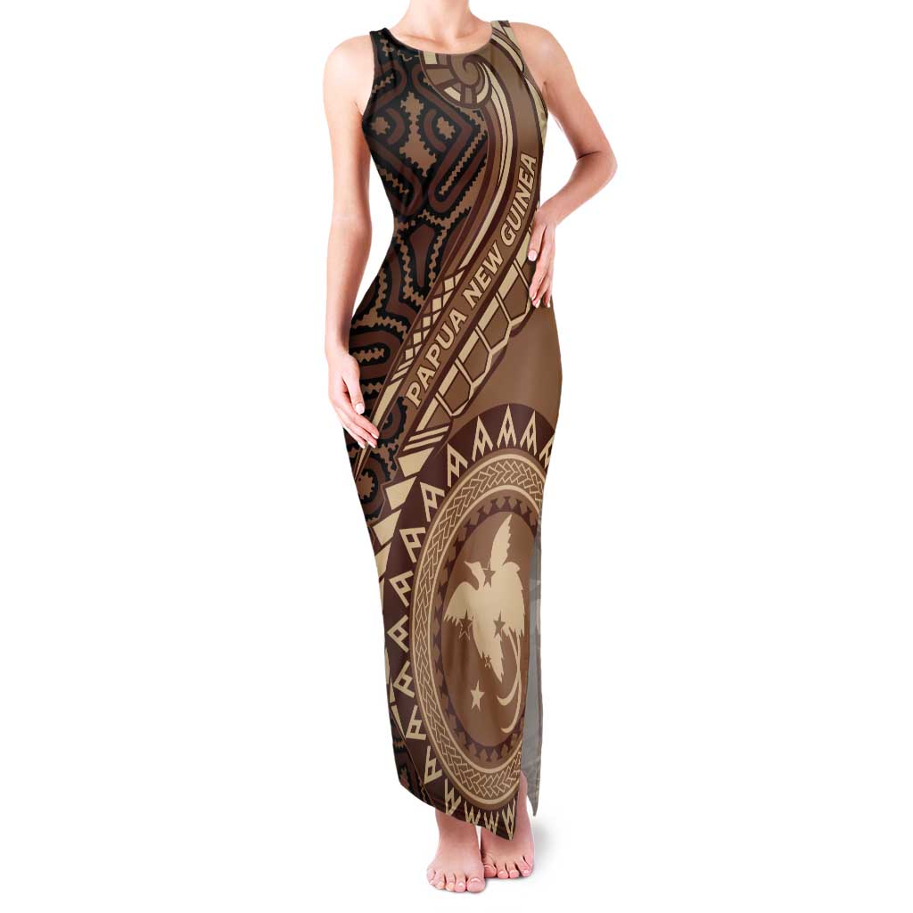 Papua New Guinea Oro Tapa Motif Tank Maxi Dress Classic