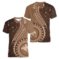 Papua New Guinea Oro Tapa Motif Women V-Neck T-Shirt Classic