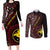 Papua New Guinea Oro Tapa Motif Couples Matching Long Sleeve Bodycon Dress and Long Sleeve Button Shirt Special