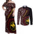 Papua New Guinea Oro Tapa Motif Couples Matching Off Shoulder Maxi Dress and Long Sleeve Button Shirt Special