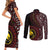 Papua New Guinea Oro Tapa Motif Couples Matching Short Sleeve Bodycon Dress and Long Sleeve Button Shirt Special