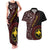 Papua New Guinea Oro Tapa Motif Couples Matching Tank Maxi Dress and Hawaiian Shirt Special