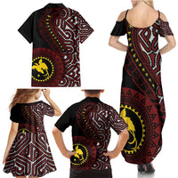 Papua New Guinea Oro Tapa Motif Family Matching Summer Maxi Dress and Hawaiian Shirt Special