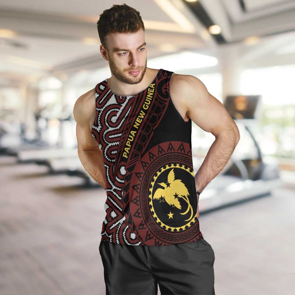 Papua New Guinea Oro Tapa Motif Men Tank Top Special