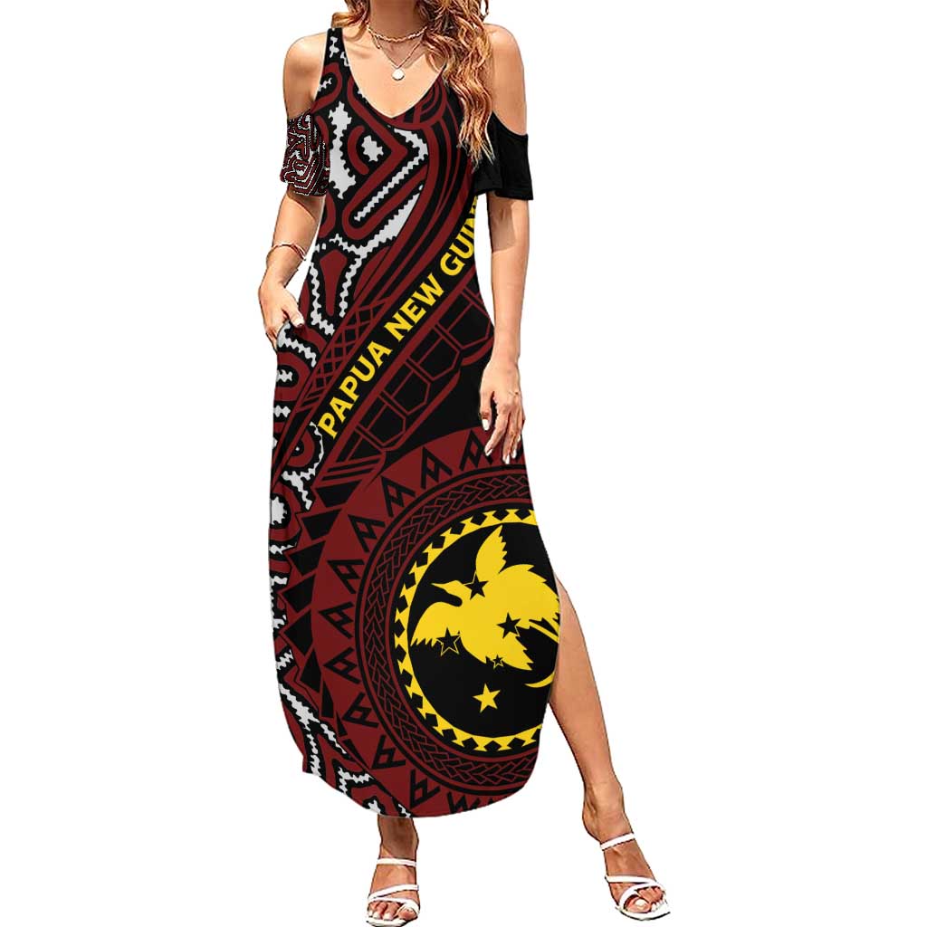 Papua New Guinea Oro Tapa Motif Summer Maxi Dress Special