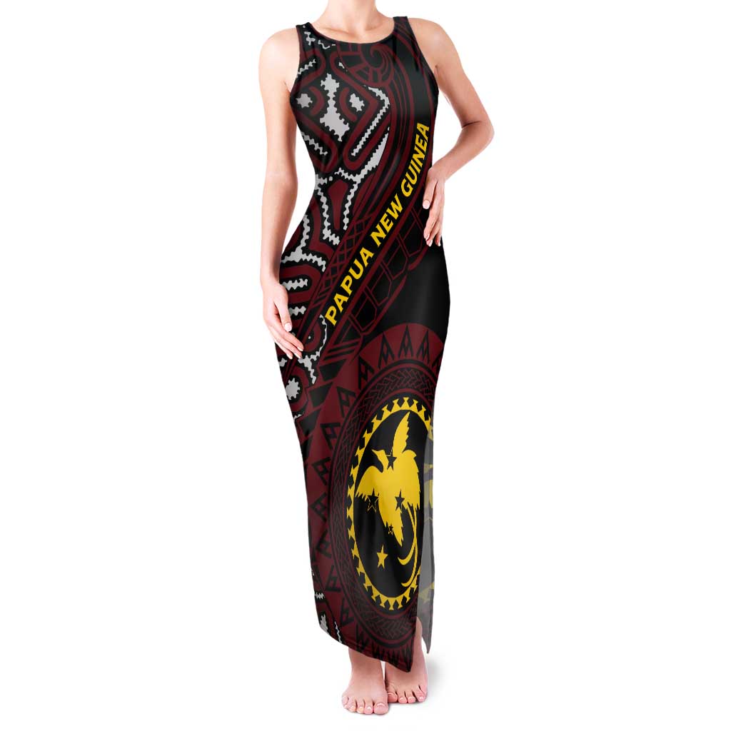 Papua New Guinea Oro Tapa Motif Tank Maxi Dress Special