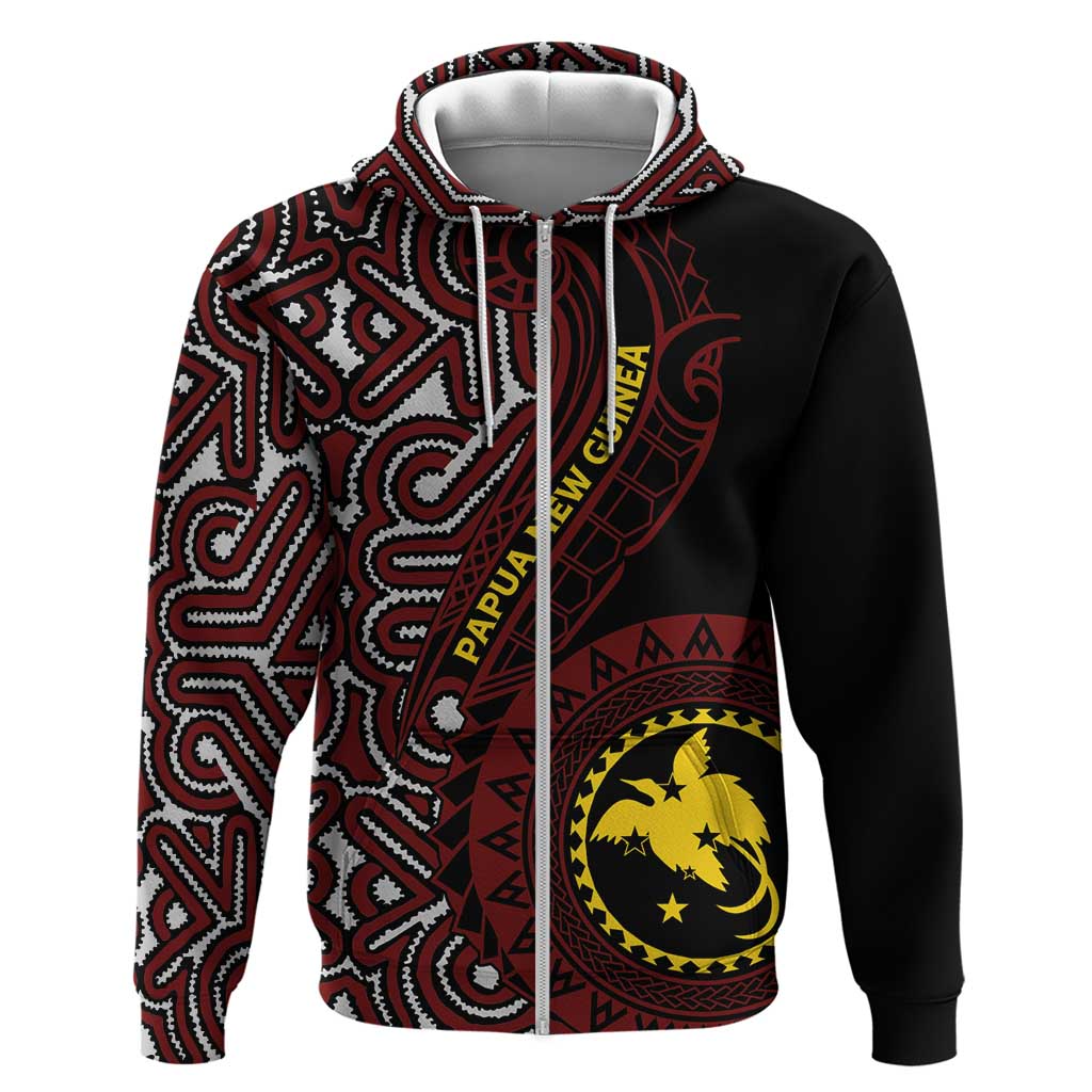 Papua New Guinea Oro Tapa Motif Zip Hoodie Special