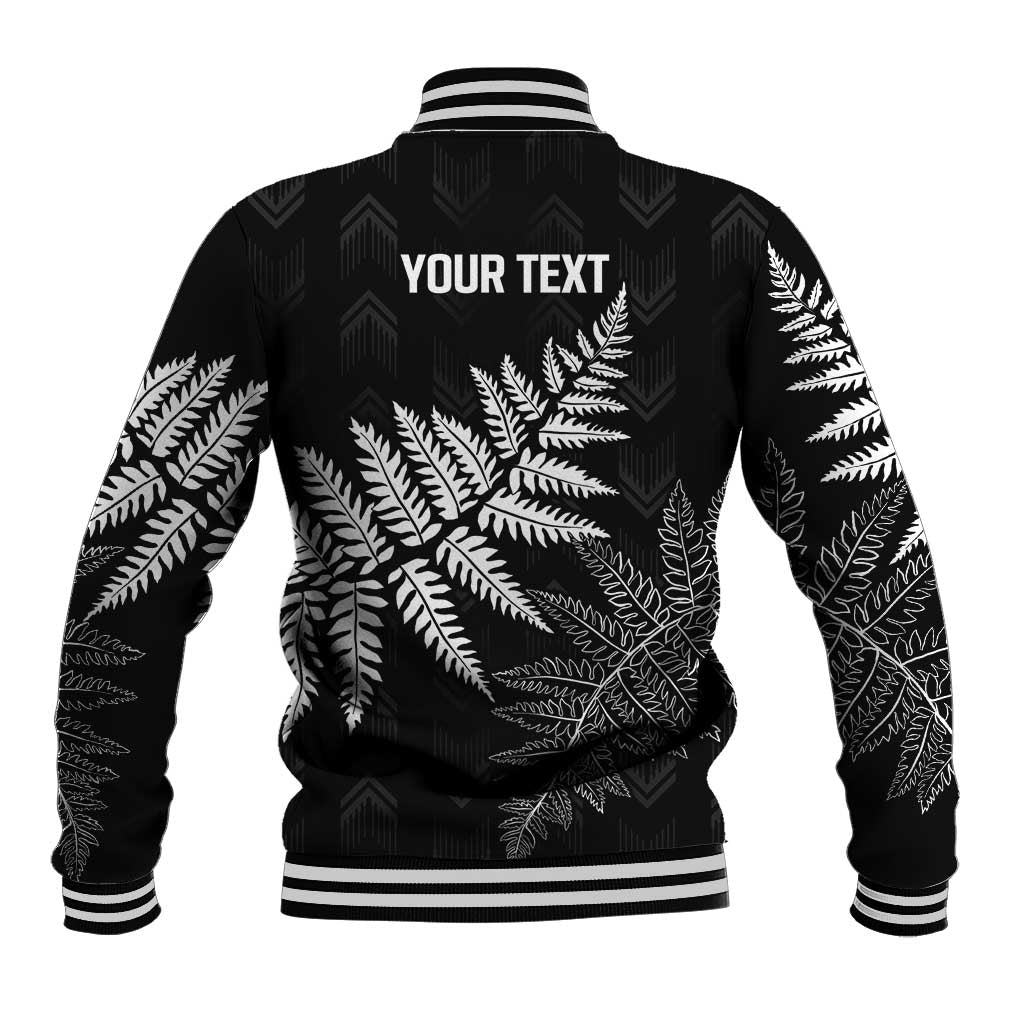 New Zealand Lawn Bowls Personalized Baseball Jacket Wrap-Around Silver Fern - Polynesian Pride