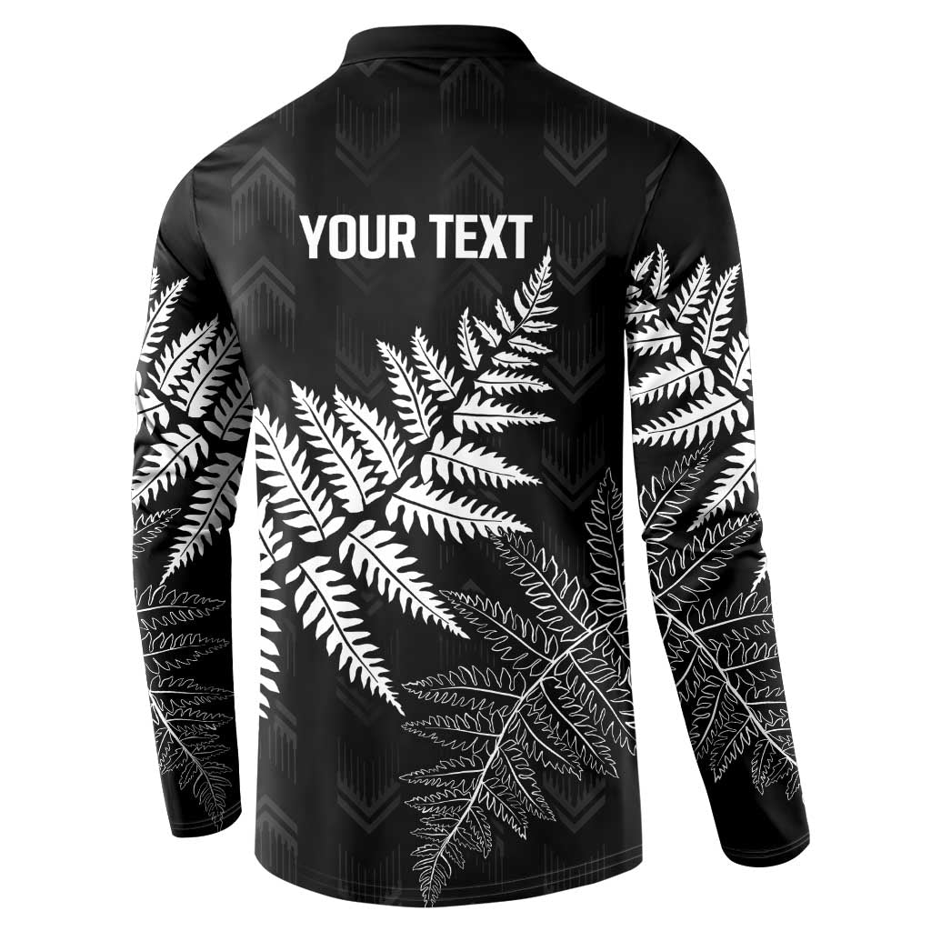 New Zealand Lawn Bowls Personalized Button Sweatshirt Wrap-Around Silver Fern - Polynesian Pride