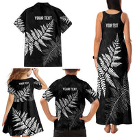 New Zealand Lawn Bowls Personalized Family Matching Tank Maxi Dress and Hawaiian Shirt Wrap-Around Silver Fern - Polynesian Pride