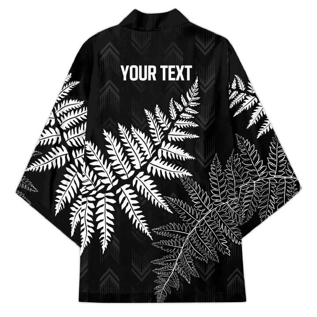 New Zealand Lawn Bowls Personalized Kimono Wrap-Around Silver Fern - Polynesian Pride