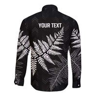 New Zealand Lawn Bowls Personalized Long Sleeve Button Shirt Wrap-Around Silver Fern - Polynesian Pride