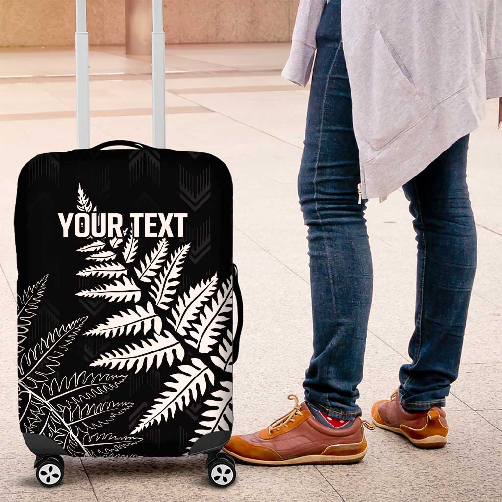 New Zealand Lawn Bowls Personalized Luggage Cover Wrap-Around Silver Fern - Polynesian Pride