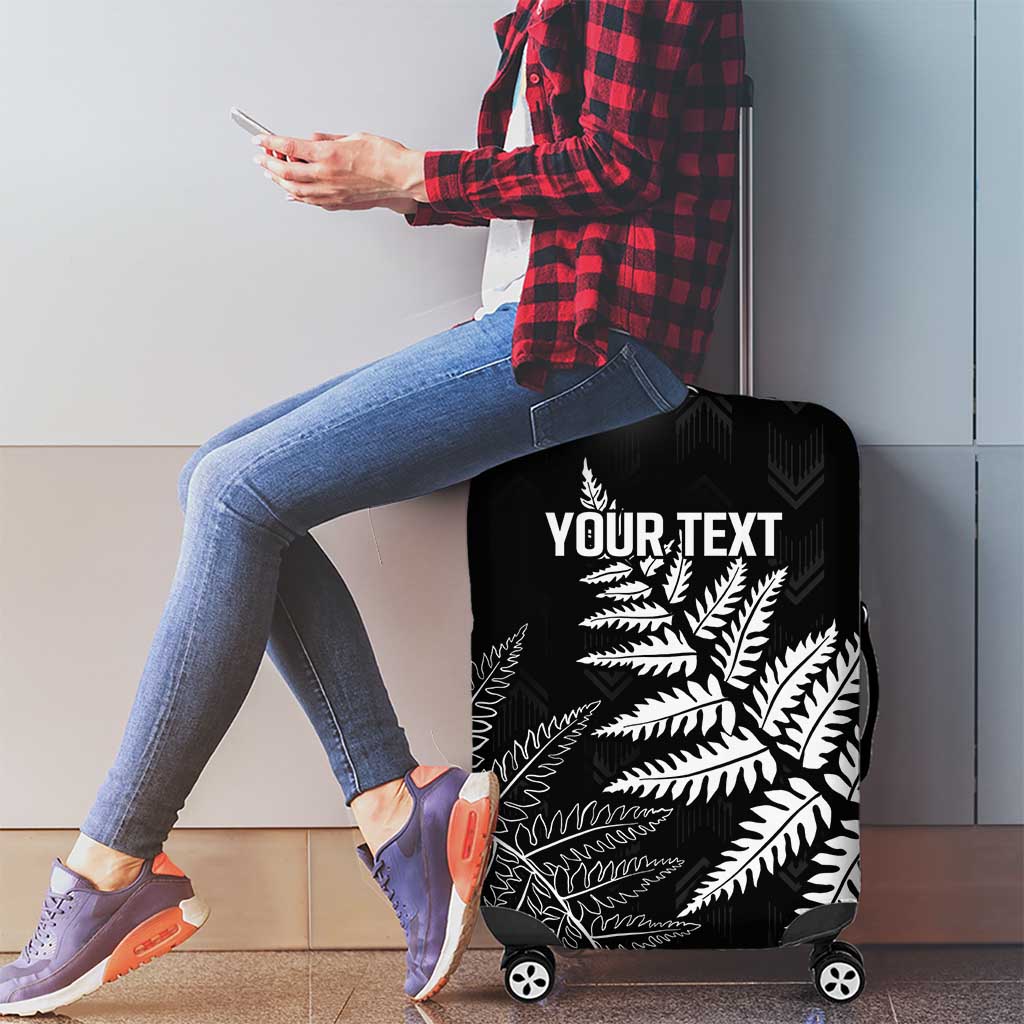 New Zealand Lawn Bowls Personalized Luggage Cover Wrap-Around Silver Fern - Polynesian Pride