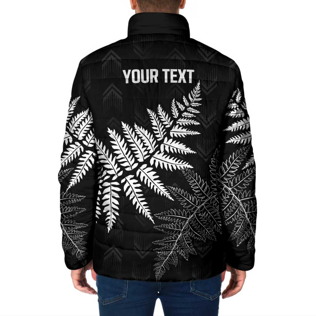 New Zealand Lawn Bowls Personalized Padded Jacket Wrap-Around Silver Fern - Polynesian Pride
