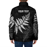 New Zealand Lawn Bowls Personalized Padded Jacket Wrap-Around Silver Fern - Polynesian Pride