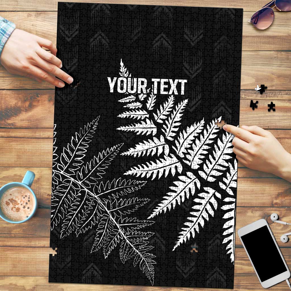 New Zealand Lawn Bowls Personalized Puzzle Wrap-Around Silver Fern - Polynesian Pride