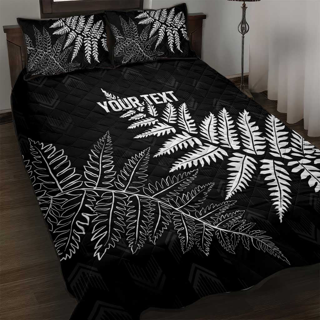 New Zealand Lawn Bowls Personalized Quilt Bed Set Wrap-Around Silver Fern - Polynesian Pride
