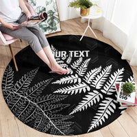 New Zealand Lawn Bowls Personalized Round Carpet Wrap-Around Silver Fern - Polynesian Pride