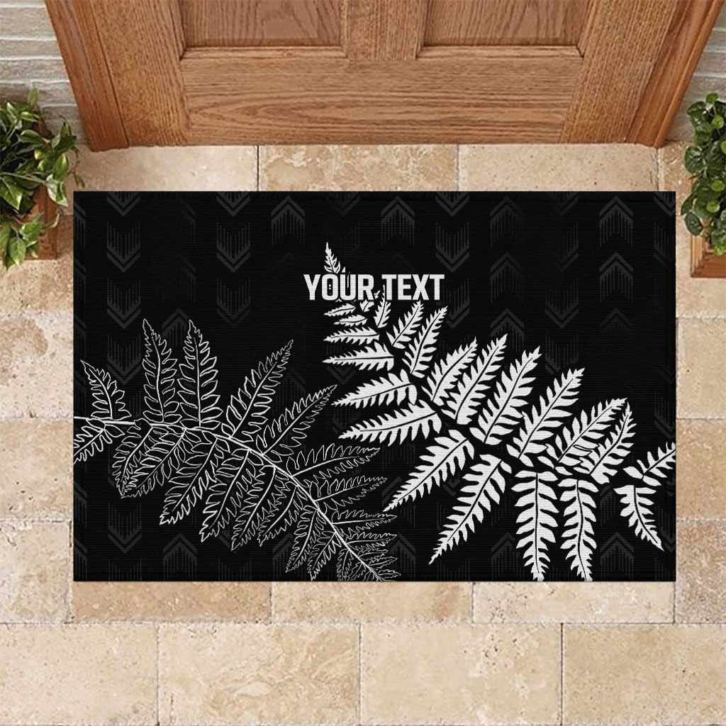 New Zealand Lawn Bowls Personalized Rubber Doormat Wrap-Around Silver Fern - Polynesian Pride