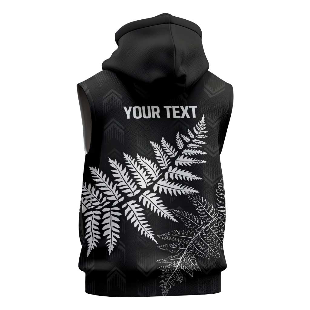 New Zealand Lawn Bowls Personalized Sleeveless Hoodie Wrap-Around Silver Fern - Polynesian Pride
