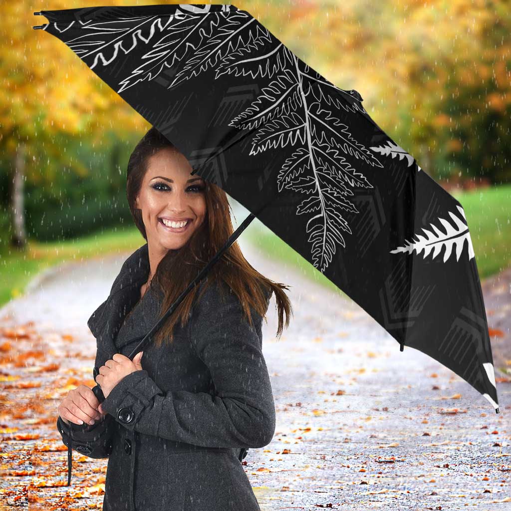 New Zealand Lawn Bowls Personalized Umbrella Wrap-Around Silver Fern - Polynesian Pride