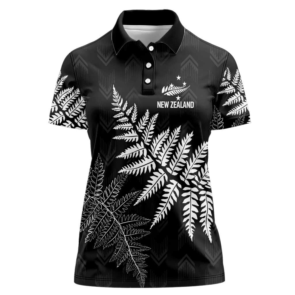 New Zealand Lawn Bowls Personalized Women Polo Shirt Wrap-Around Silver Fern - Polynesian Pride