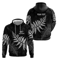 New Zealand Lawn Bowls Personalized Zip Hoodie Wrap-Around Silver Fern - Polynesian Pride