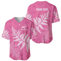 New Zealand Lawn Bowls Breast Cancer Personalized Baseball Jersey Wrap-Around Silver Fern - Polynesian Pride