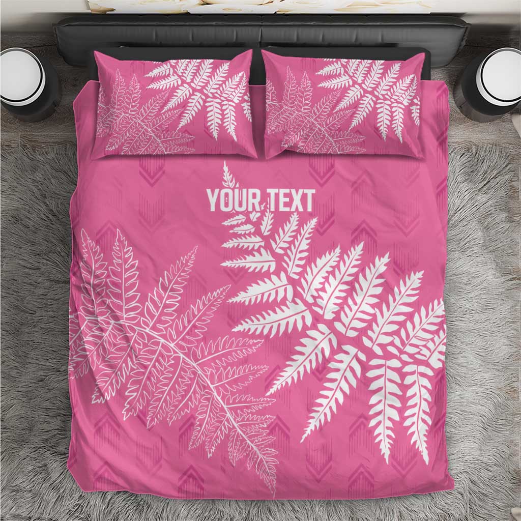 New Zealand Lawn Bowls Breast Cancer Personalized Bedding Set Wrap-Around Silver Fern - Polynesian Pride