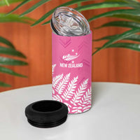 New Zealand Lawn Bowls Breast Cancer Personalized 4 in 1 Can Cooler Tumbler Wrap-Around Silver Fern - Polynesian Pride