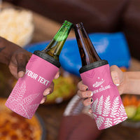 New Zealand Lawn Bowls Breast Cancer Personalized 4 in 1 Can Cooler Tumbler Wrap-Around Silver Fern - Polynesian Pride