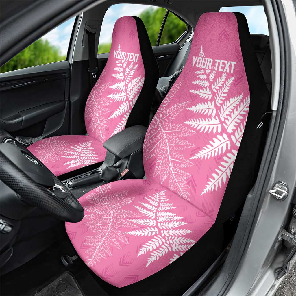 New Zealand Lawn Bowls Breast Cancer Personalized Car Seat Cover Wrap-Around Silver Fern - Polynesian Pride