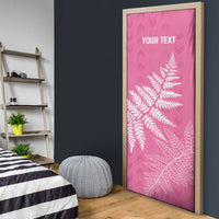 New Zealand Lawn Bowls Breast Cancer Personalized Door Cover Wrap-Around Silver Fern - Polynesian Pride