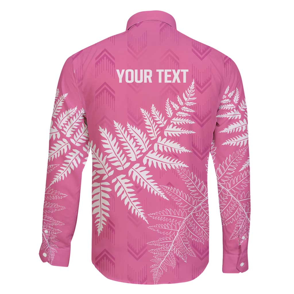 New Zealand Lawn Bowls Breast Cancer Personalized Family Matching Long Sleeve Bodycon Dress and Hawaiian Shirt Wrap-Around Silver Fern - Polynesian Pride