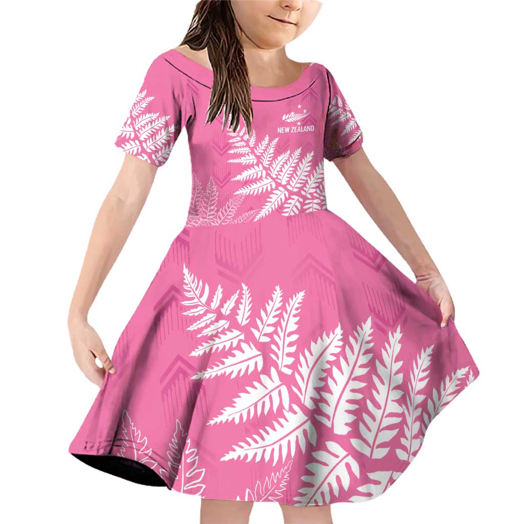 New Zealand Lawn Bowls Breast Cancer Personalized Family Matching Off Shoulder Short Dress and Hawaiian Shirt Wrap-Around Silver Fern - Polynesian Pride