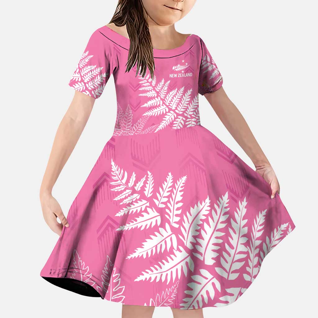 New Zealand Lawn Bowls Breast Cancer Personalized Family Matching Puletasi and Hawaiian Shirt Wrap-Around Silver Fern - Polynesian Pride