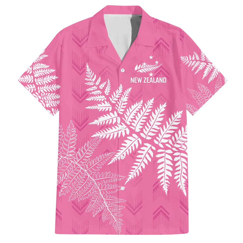 New Zealand Lawn Bowls Breast Cancer Personalized Family Matching Puletasi and Hawaiian Shirt Wrap-Around Silver Fern - Polynesian Pride