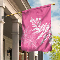 New Zealand Lawn Bowls Breast Cancer Personalized Garden Flag Wrap-Around Silver Fern - Polynesian Pride